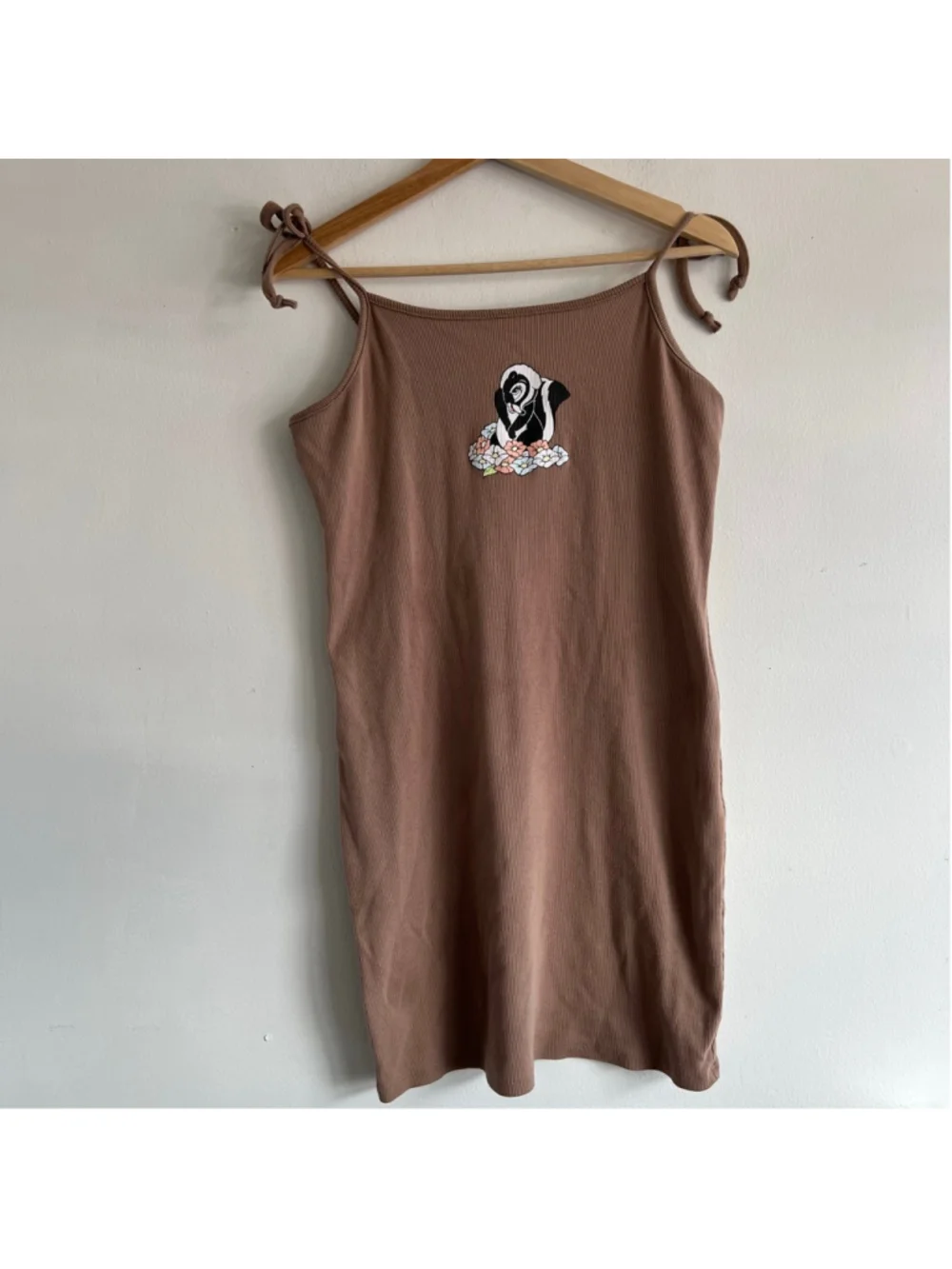 brown ribbed mini dress Magda Ribbed Mini Dress